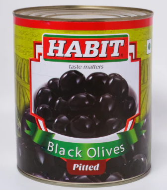 HABIT BLACK OLIVES PITTED 430G*36S