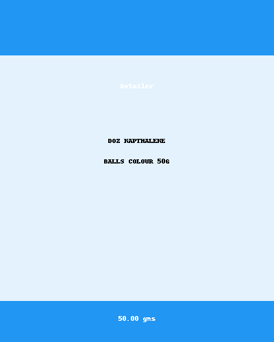 DOZ NAPTHALENE BALLS COLOUR 50G