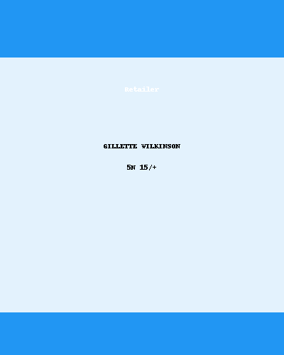 GILLETTE WILKINSON 5N 15/+